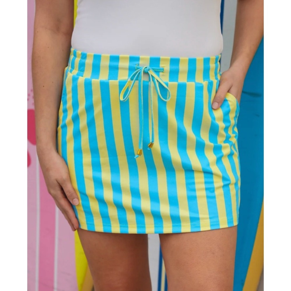 Jess Lea NEW Sorrento Stripes Skort 2XL Preppy Country Club Sporty Retro Coastal